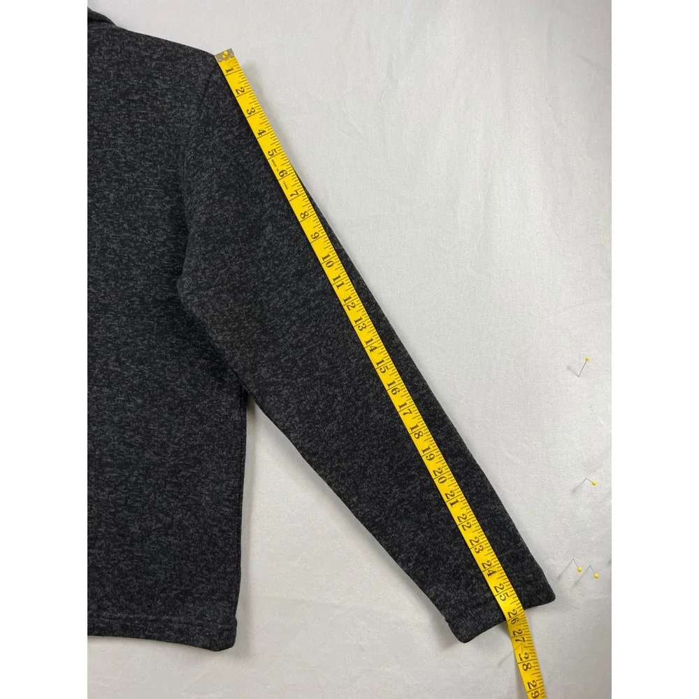 Old Navy Quarter Zip Pullover Women M Charcoal Gray Heathered Knit Sweater 18892